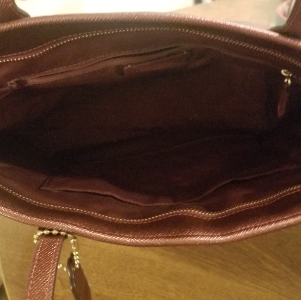 Coach Metallic Red medium tote - Picture 3 of 4